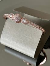 Beautiful AD Gold Tone Multi Stone Lock Type Bracelet