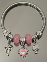Charm bracelet silver-plated and made of titanium steel