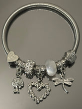 Charm bracelet silver-plated and made of titanium steel