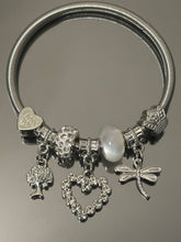 Charm bracelet silver-plated and made of titanium steel