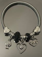 Charm bracelet silver-plated and made of titanium steel