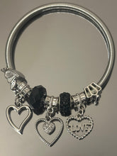 Charm bracelet silver-plated and made of titanium steel