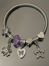 Charm bracelet silver-plated and made of titanium steel