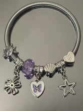 Charm bracelet silver-plated and made of titanium steel