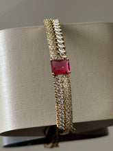 Stunning Gold Tone Multi Stone Lock Type Bracelet