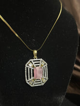 CZs based Light Pink AD Pendent Locket Set