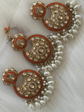 Pearl Earrings with Tikka Set