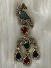 Elegant American Diamond & Moissanite Earrings with Victorian Peacock Style | Statement Indian Wedding Jewelry