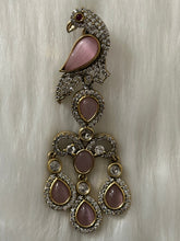 Elegant American Diamond & Moissanite Earrings with Victorian Peacock Style | Statement Indian Wedding Jewelry