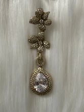 Drop Stone Earrings with American Diamond Accents – Contemporary Style