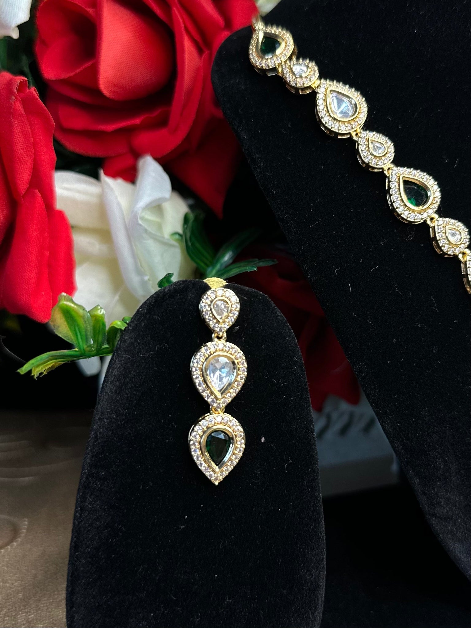 Gold plated Kundan Necklace Set | Classic Kundan AD Jewellery