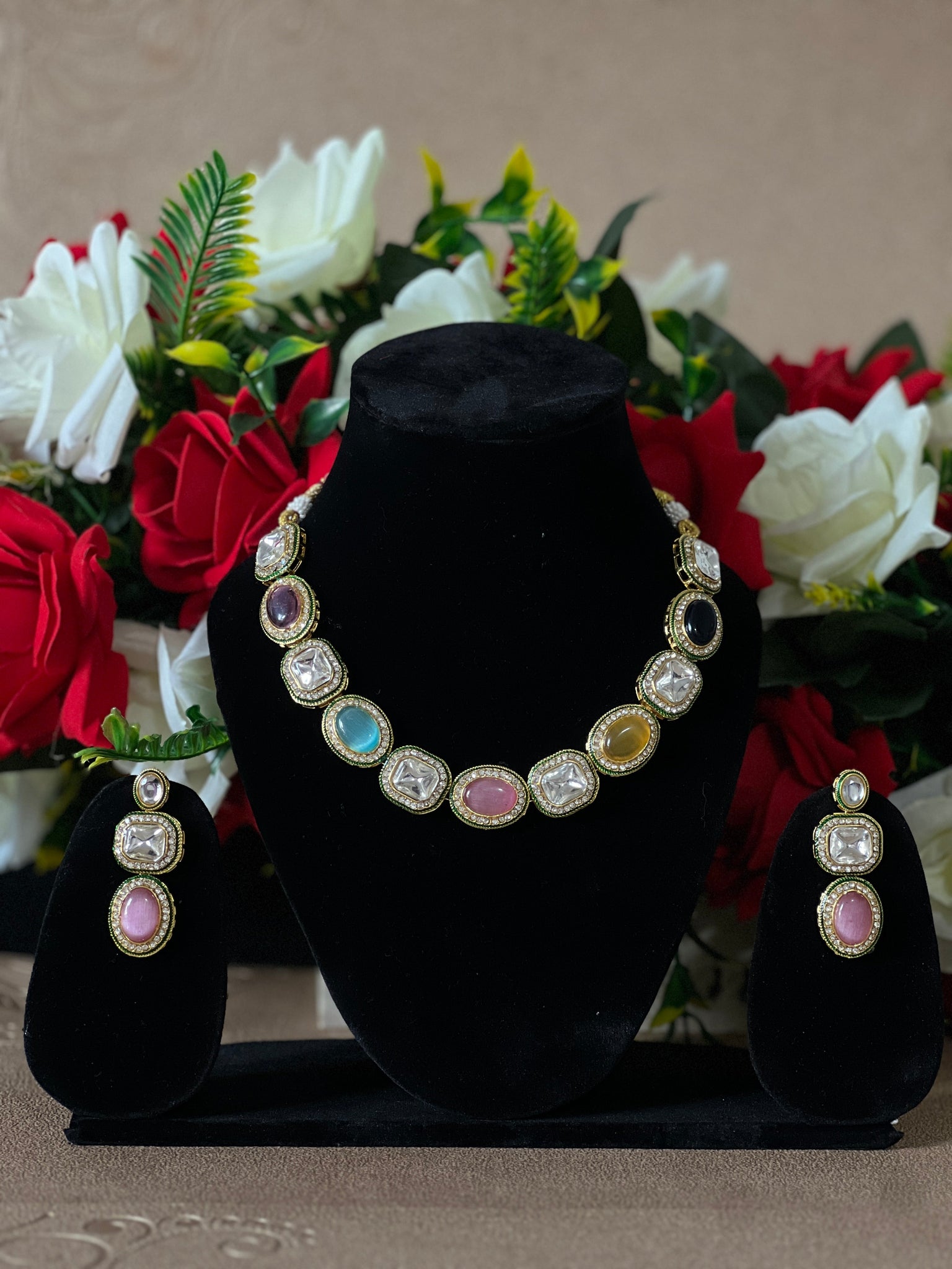 Silver Gold  Necklace Set
